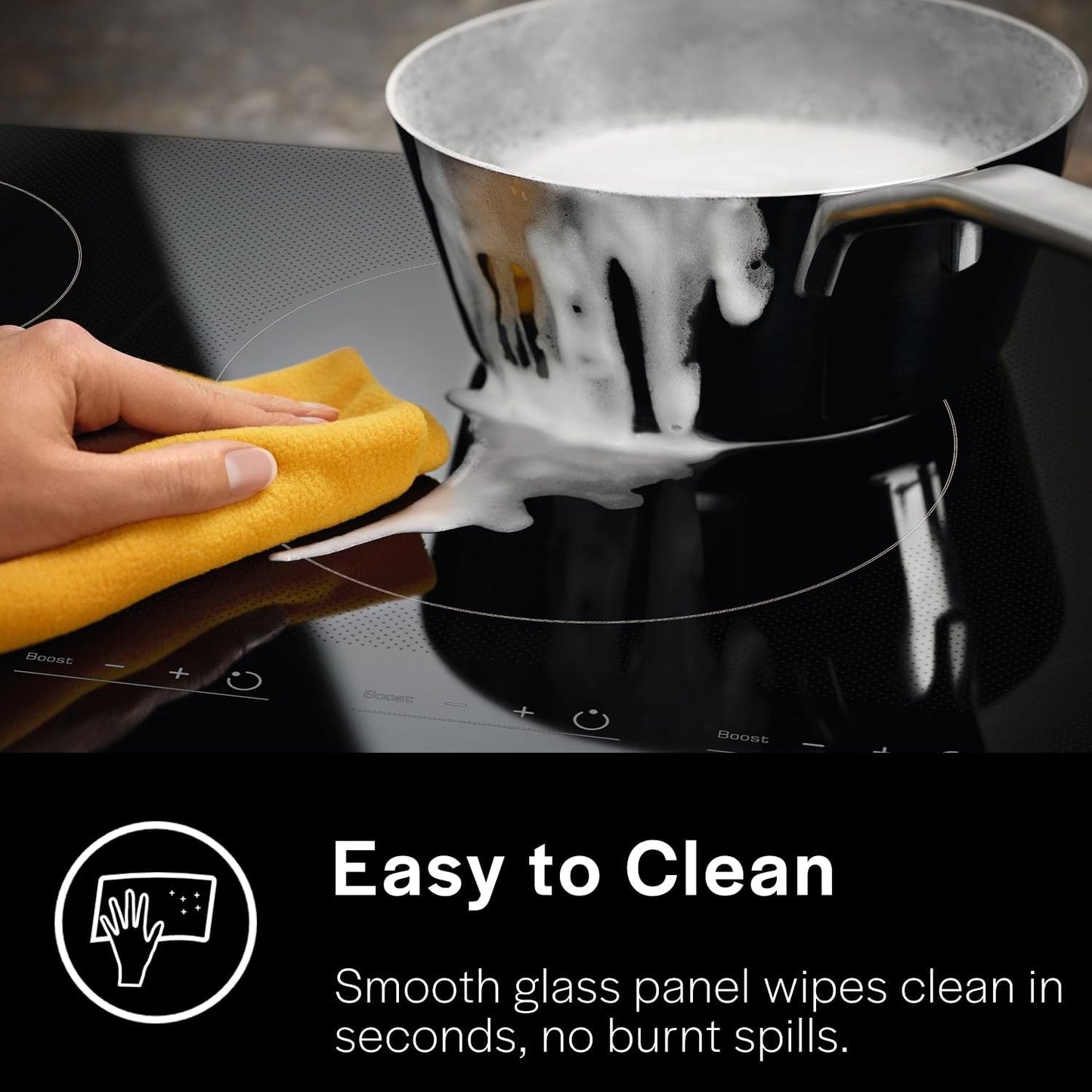 Empava 36 Inch Electric Induction Cooktop Built-in, 5 Zone Smooth Glass Surface, Touch Sensor Panel Power Boost, Timer Control, Child Lock Feature, Hardwired Kitchen Appliance