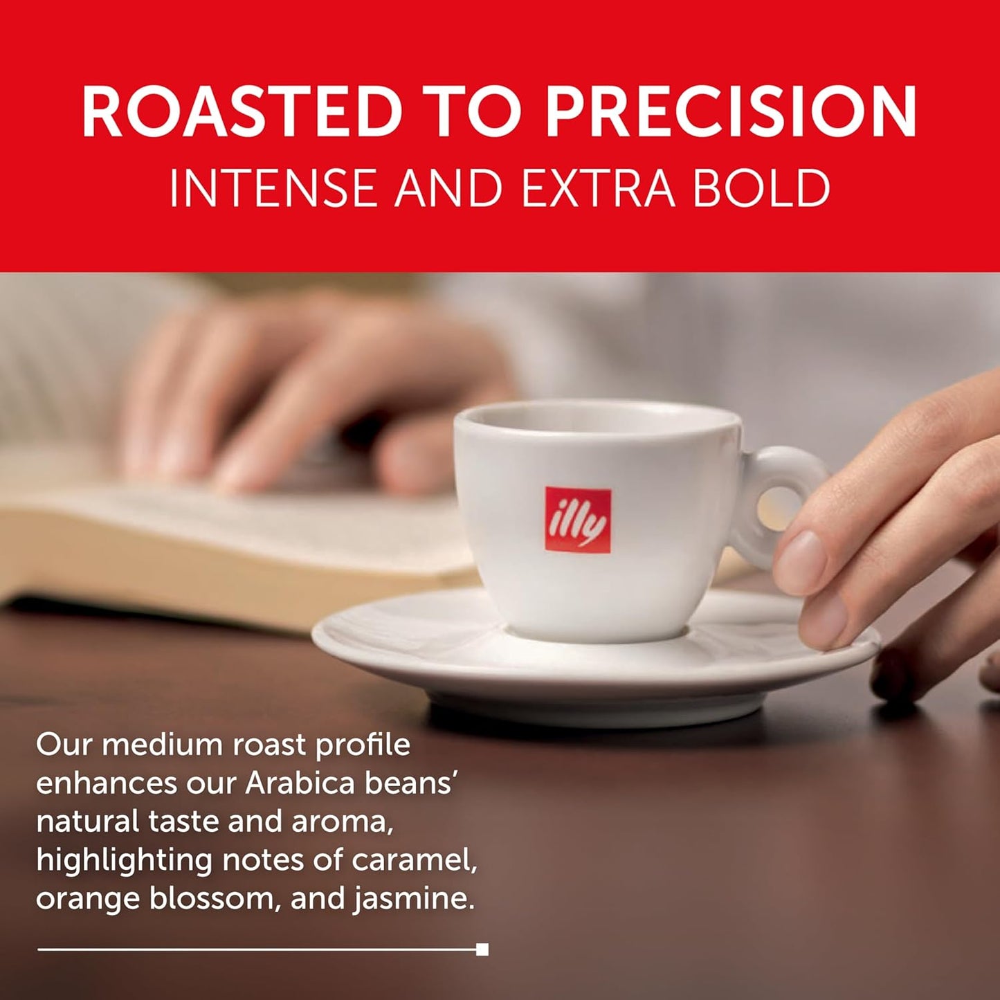 illy Aluminum Espresso Capsules - Compatible with Nespresso Machines - Classico Medium Roast Coffee- Mild&Balanced-Notes of Caramel,Orange Blossom&Jasmine Single Serve Capsules - 10 Count (Pack of 5)