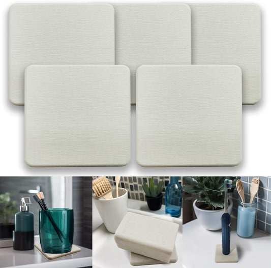 Mucco Water Absorbing Stone Tray for Sink, Premium Diatomaceous Earth Soap Holder Dish，Water Absorbent Diatomite Coasters, Fast Drying Stone Sink Tray for Hand soap & Cups & Drinks Bottles