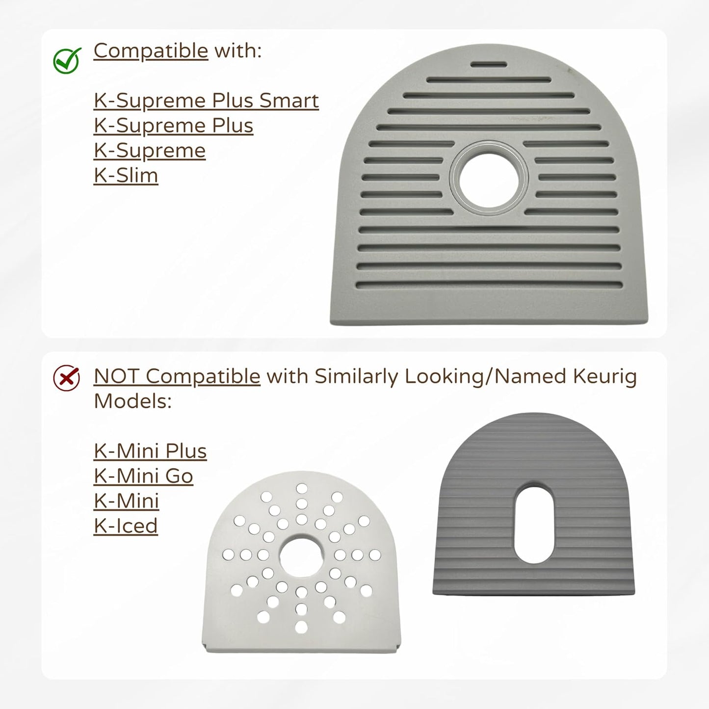 Drip Tray Mug/Cup Riser Made for the Keurig to Reduce Splashes - Riser Only (Gray, K-Slim 1.25 Inches Tall)