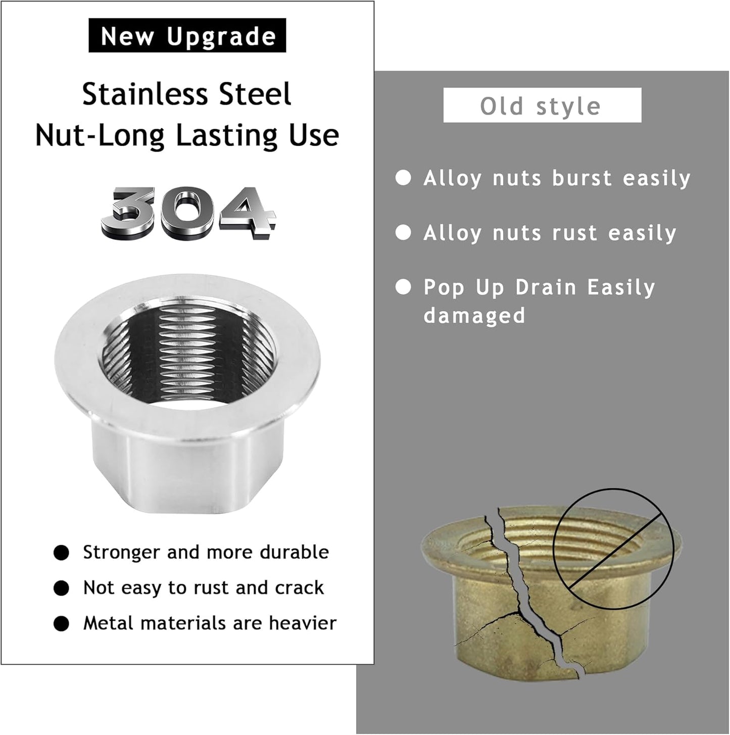 Bathroom Sink Drain,Drain Stopper Bathroom Sink Without Overflow,Small Cap Pop Up Drain Assembly with Detachable Strainer Basket,Built-in Anti-Clogging, Stainless Steel Nut Brushed Nickel