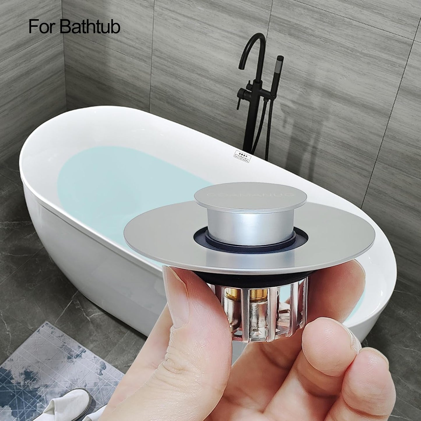 Bathtub Stopper | Shower Drain Hair Catcher, Pop-up Tub Stopper with Strainer | Pop-up bathtub drain plug | Drai Protector for 1-1/2 to 1-3/4" Bath Drain Hole