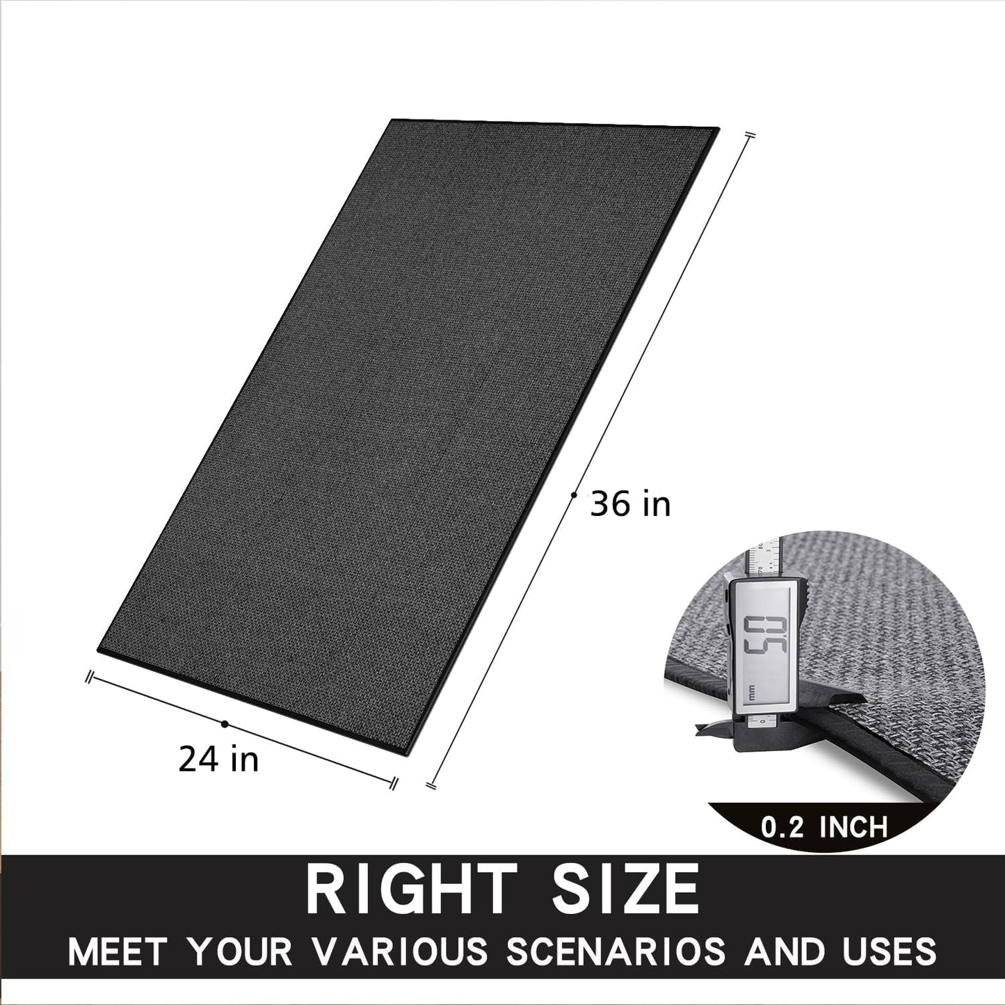 Kitchen Mat 1 PCS, Cushioned Non Slip Rugs for Kitchen Floor, Absorbent Runner Comfort Standing Mats Washable for Kitchen, Office, Home (Black, 24"x36")