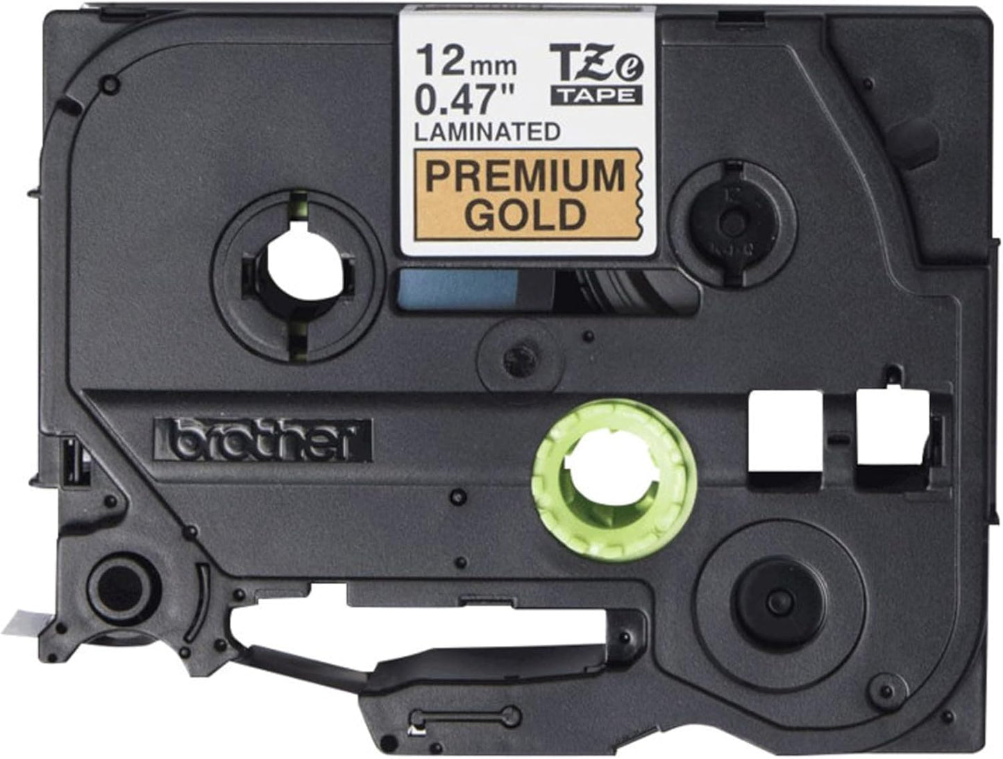 Brother P-touch TZe-PR831 Black Print on Premium Laminated Tape 12mm (0.47”) wide x 8m (26.2’) long, Glitter Gold, TZEPR831