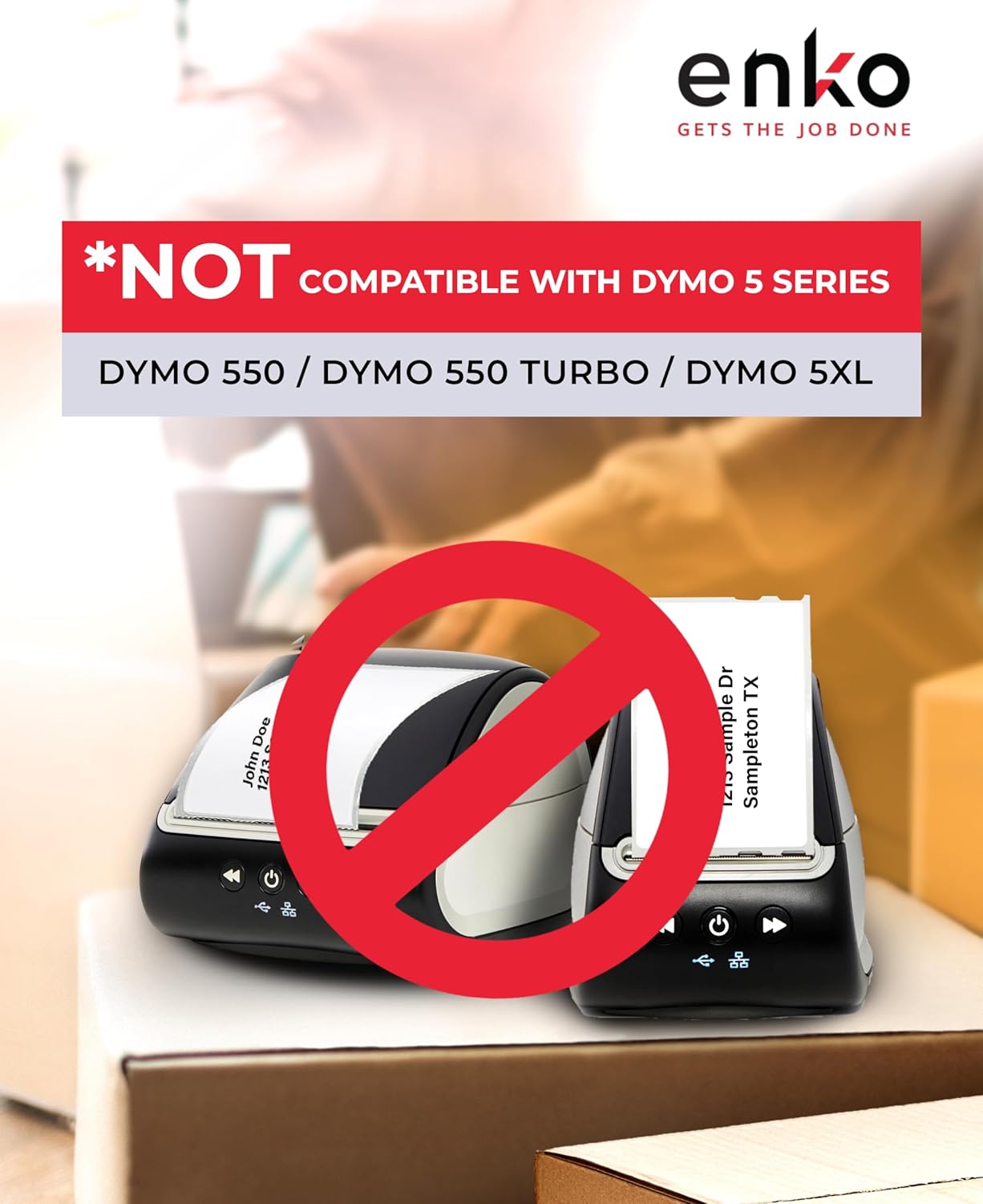 enKo Compatible Zebra 4x6 Label and Dymo Labels 1744907 - (4" x 6") Address and Shipping Labels for Dymo Labelwriter 4XL Shipping, Zebra and Desktop Direct Thermal Printers (30 Rolls, 6,600 Labels)