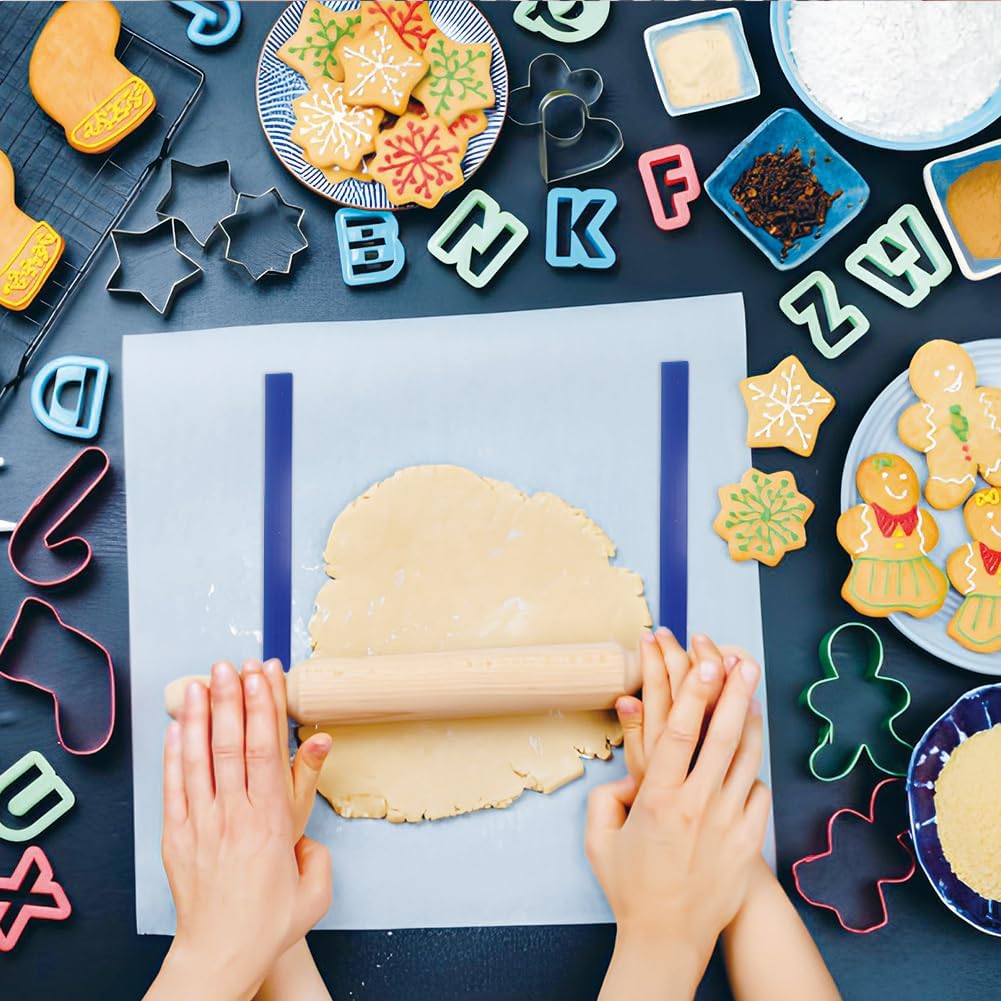 Measuring Dough Strips, Silicone Measuring Dough Strip, Rolling Pin Guide Silicone, Leveler Sticks Ruler Strips Guides Thickness Rails Non Stick Baking Strip for Biscuits Noodles Kitchen 6Pcs