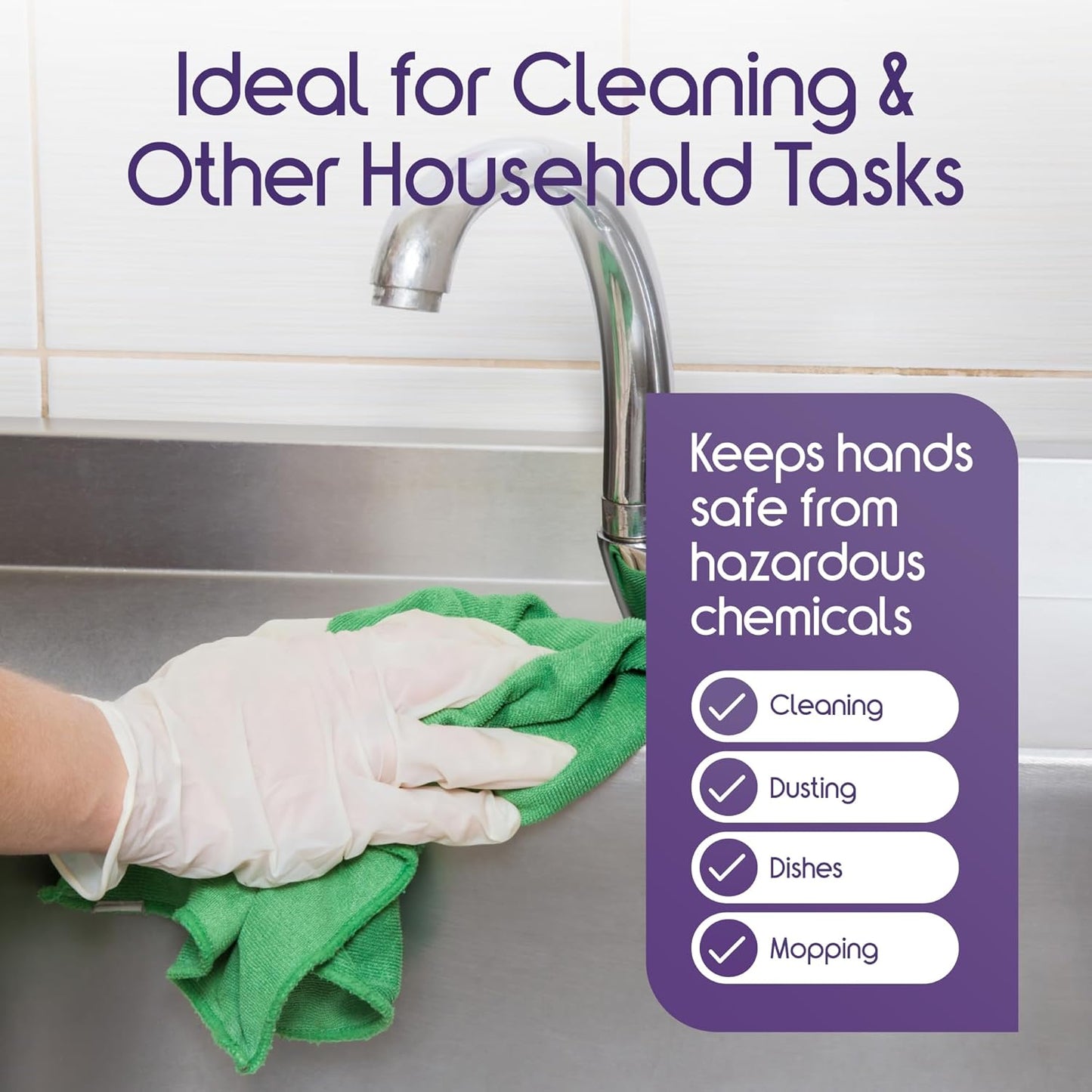 Inspire Medical Exam Gloves | Powder Free Stretch Vinyl Glove | Disposable Latex Free Gloves Food Safe For Cooking And Home Use