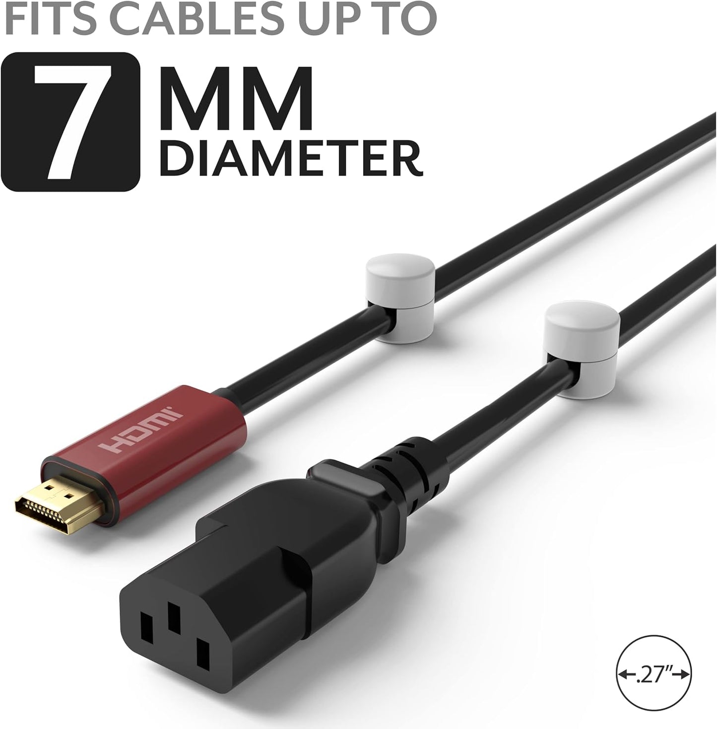 Cable Anchors for Desk Organization White | Premium Aluminum Cord Organizers | Charger + Cable Management Clips for Home & Office | Stylish, Sturdy, & Functional | (3 Pack)