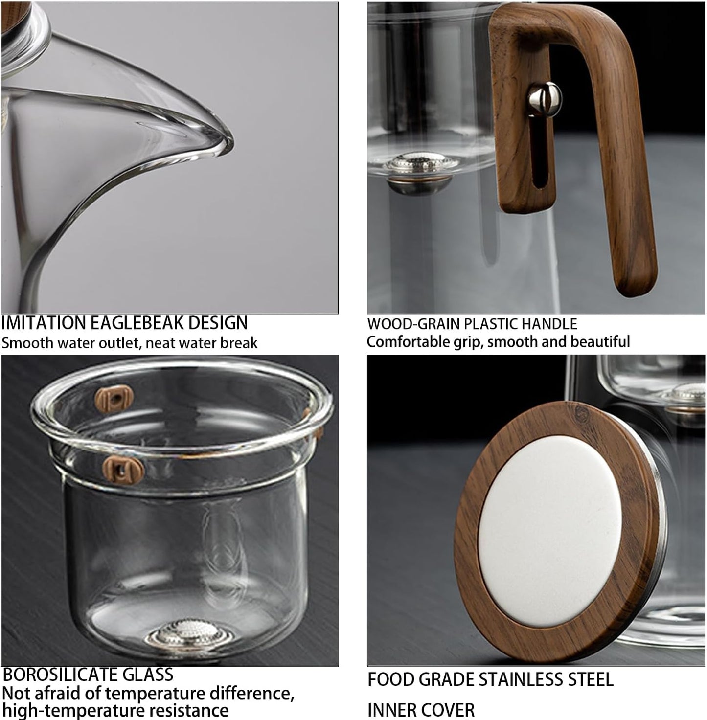 Enchanti Tea Pot, Witchcraft Magic Glass Teapot with Infuser Strainer and Lid for Loose Leaf Tea Herbal, Magnetic Water Separation Tea Maker Kettle Clear Enchantipot (800ml)