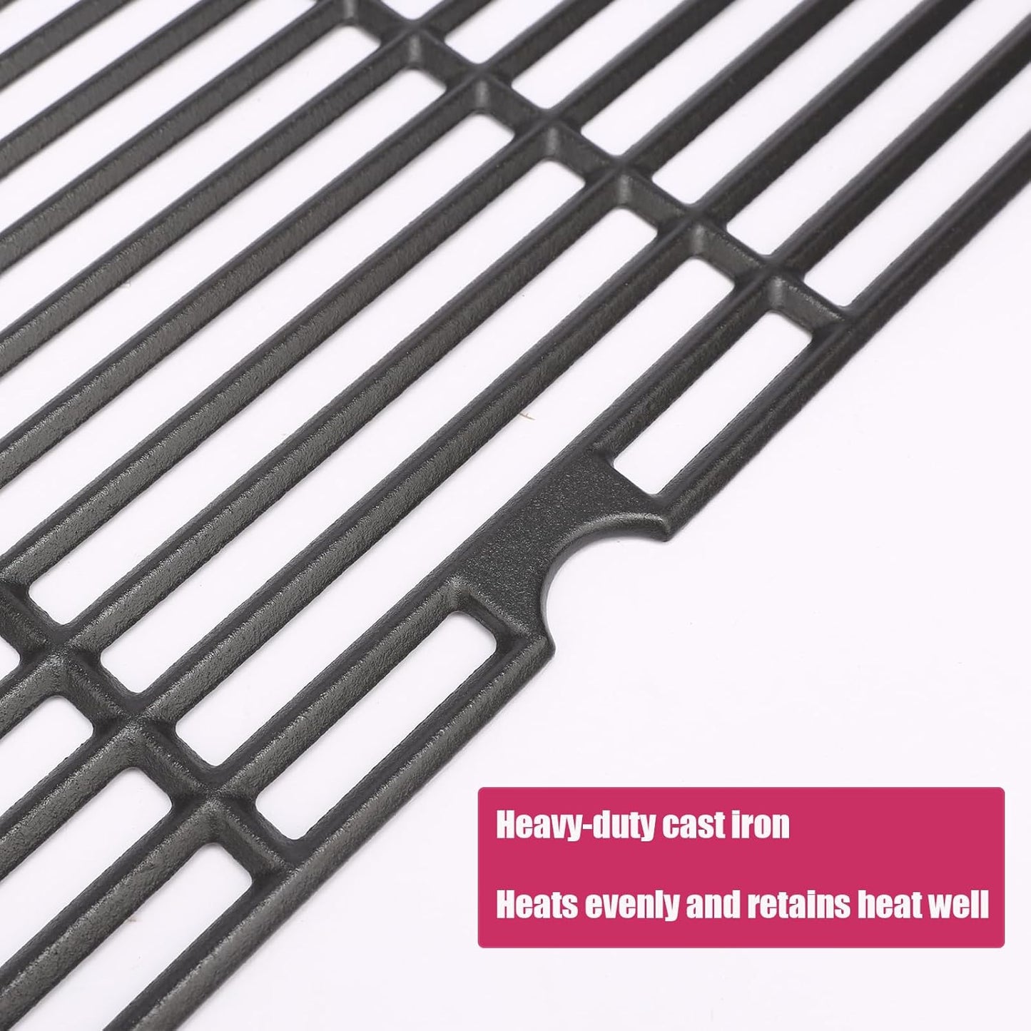 Cast Iron Grill Grates for Dyna glo DGH474CRP DGH483CRP DGF493BNP DGF493PNP-D DGB495SDP DGB495SDP-D DGB493SPB DGB463CNP DGB494SPB 70-01-911 70-02-656, Cooking Grate Replacement Part, 3 pieces