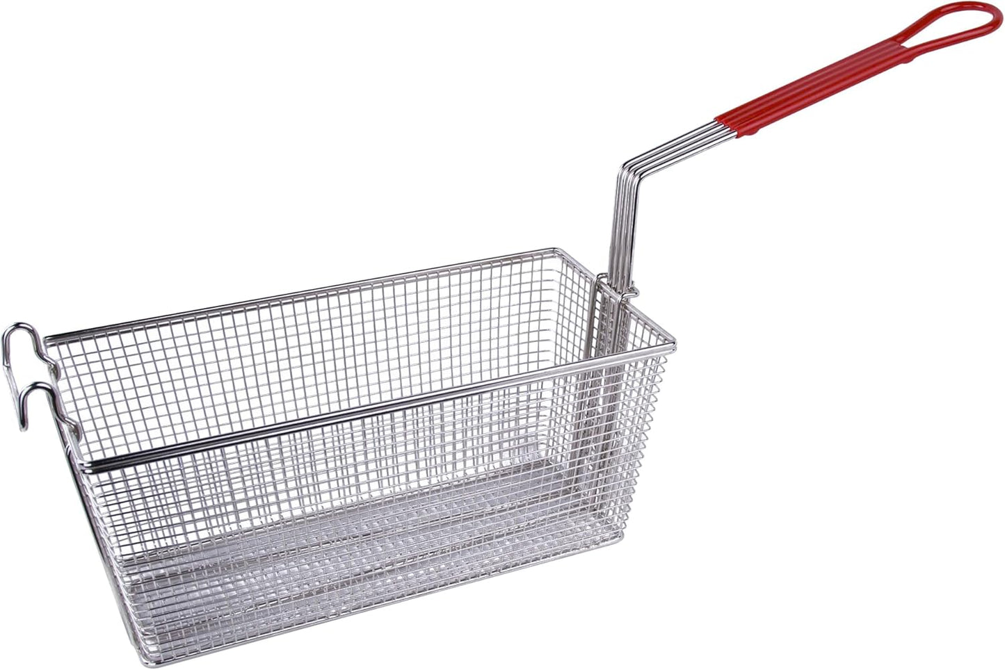 CLIVIA Deep Fryer Basket Only, 4 Pack Commercial Fry Baskets with Handle and Front Hooks, 13¼" x 6½" x 6" Frying Basket for Natural Gas Liquid Propane Deep Fryer