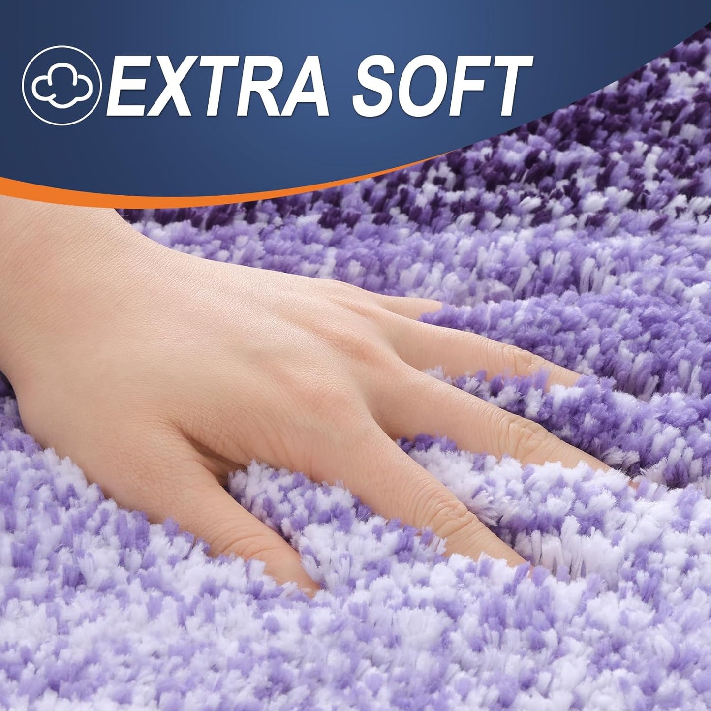 OLANLY Bathroom Runner Rugs 47x17, Extra Soft Absorbent Microfiber Bath Rugs, Rubber Backing, Quick Dry, Machine Washable Bath Mats for Bathroom Floor, Tub and Shower, Home Decor Accessories, Violet