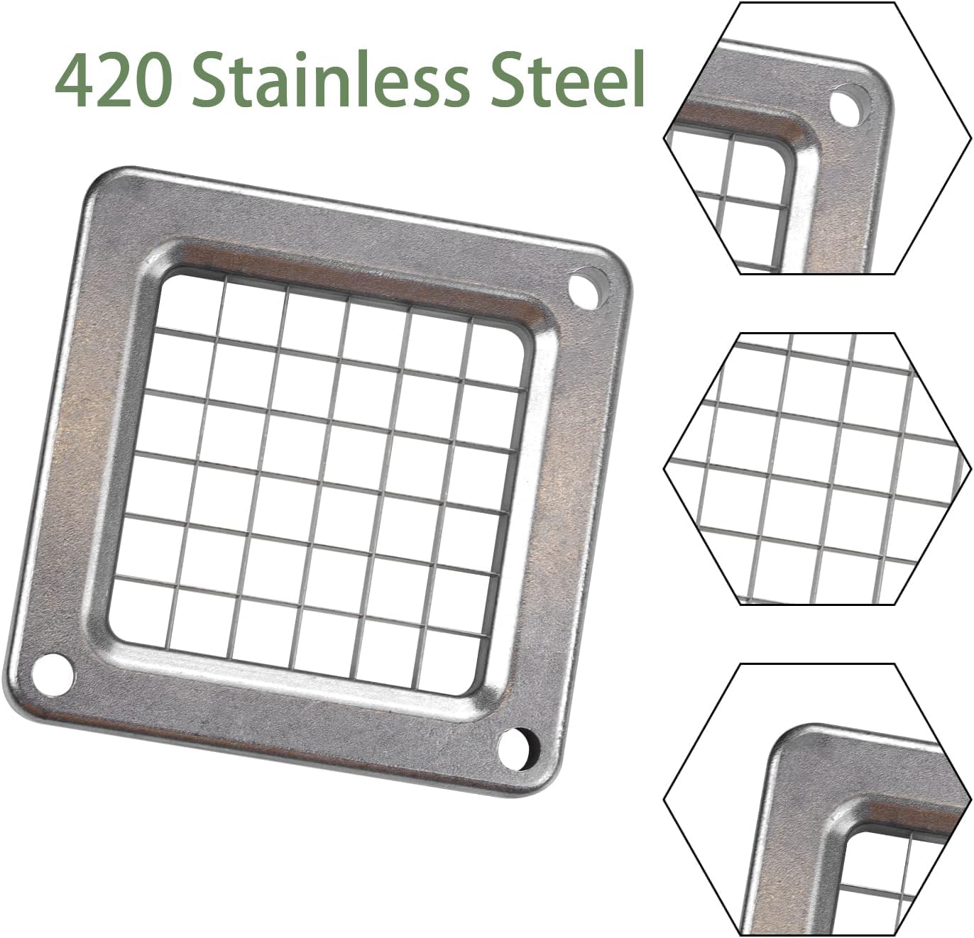 Commercial French Fry Cutter Stainless Steel.Potato Cutter for French Fries with 3/8Inch Blade, Commercial French Fry Cutter Manual Potatoes Cutting Machine with Suction Feet.