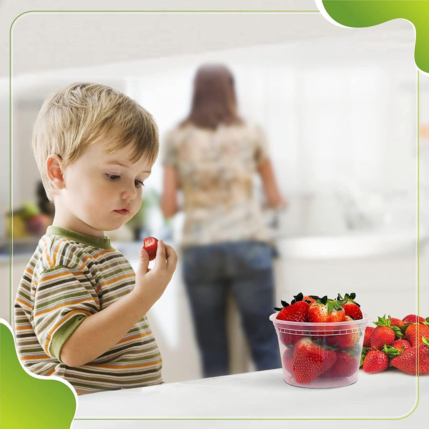 Deli Containers with Lids Leakproof - 240 Pack BPA-Free Plastic Microwaveable Clear Food Storage Container Premium Heavy-Duty Quality, Freezer & Dishwasher Safe (16oz 240 Sets)