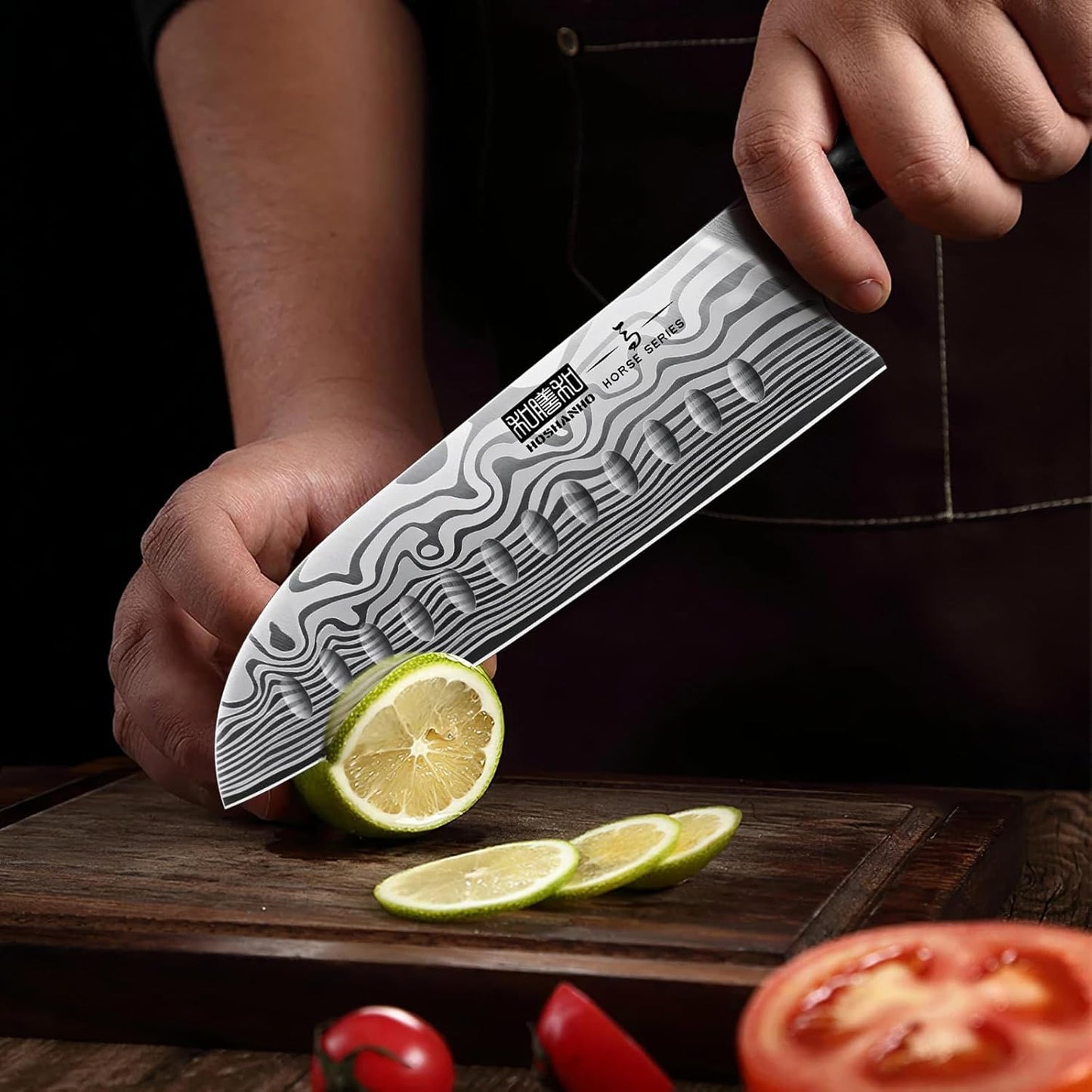 HOSHANHO 8 Pieces Knife Set with Magnetic Block, Ultra Sharp Powder Steel Knife Block Set, Professional Chef Knife Sets with Ergonomic Handle & Knife Sharpener