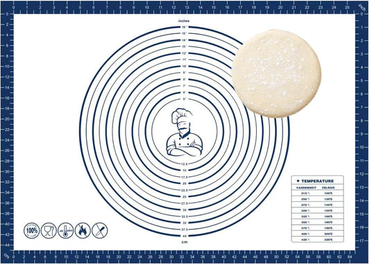 Dough Mat Silicone Baking Mats for Rolling Pastry Kneading Sheet Sourdough Bread Baking Supplies Blue