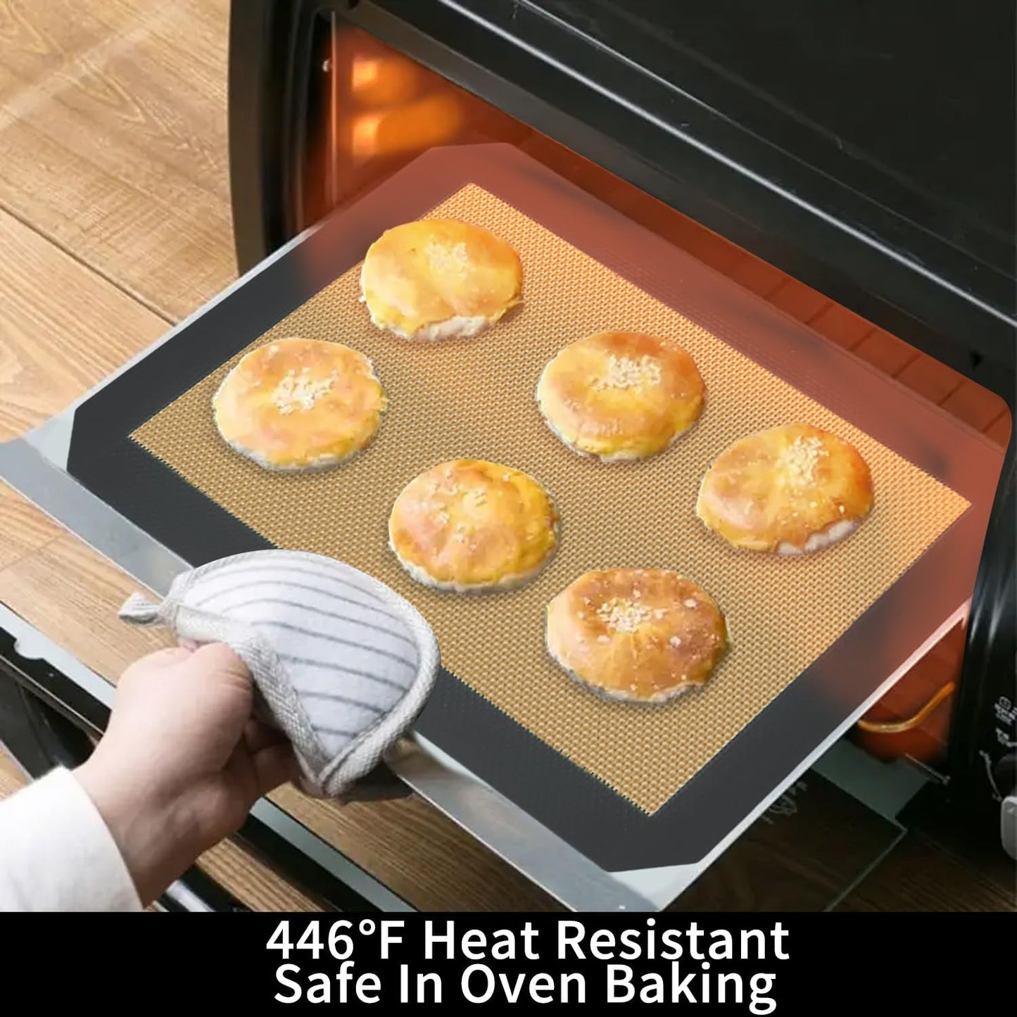 Small Silicone Baking Mats, Set of 4,11-4/5x8-1/4 Inch Quarter Sheet Size, Non Stick, BPA Free, 1/4 Baking Sheet Pan Liner for Cookies, Macaron, Bread, Pastry, Toaster (Grey)