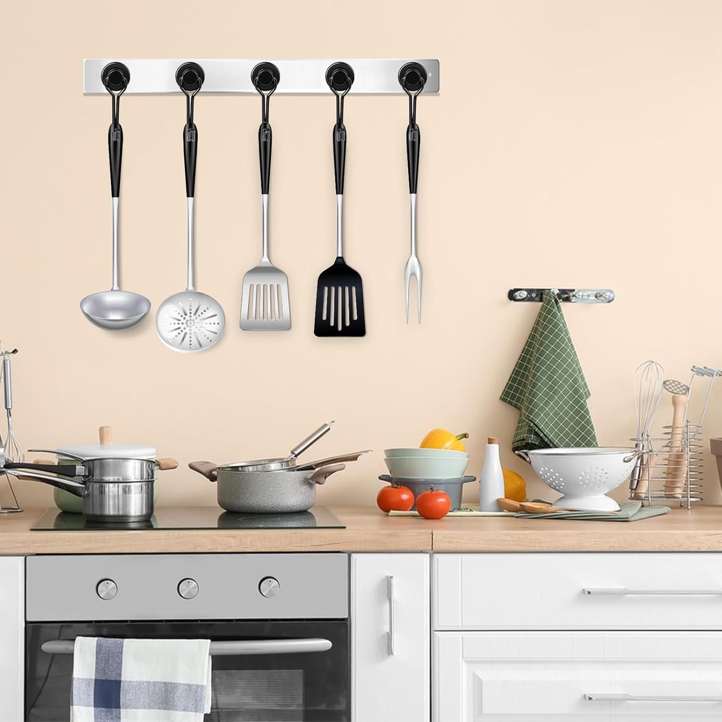 E BAVITE Swivel Swing Black Magnetic Hooks,30LBS Powerful Strong Neodymium Rare Earth Magnet Hook. Perfect for Refrigerator, Kitchen and Other Surfaces, Pack of 50