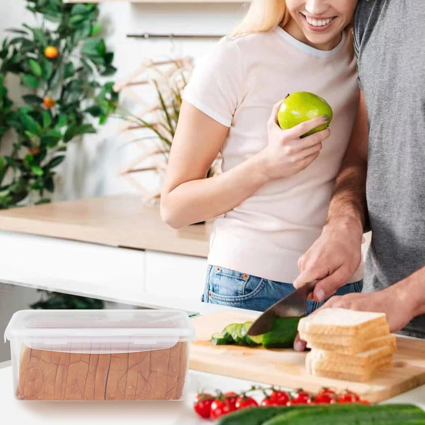 Bread Box,Bread Storage Container,2 Bread Boxes for Kitchen Airtight,Bread Containers with Lids to Save Sourdough Bread,Homemade Bread,Cake,Cookie,Toast,Dishwasher Safe,Loaf Holder,Plastic