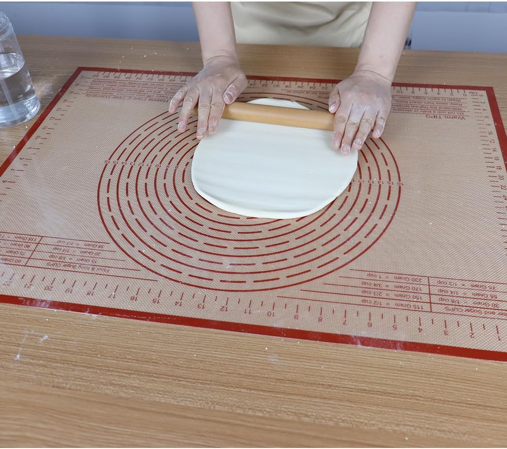 Silicone Pastry Mat 34''By 26'' Nonstick Baking Mats Extra Large Counter Mat for Dough Rolling, Pastry, Pie Crust, Fondant, Cookies, Bread, Pasta, Pizza Mat
