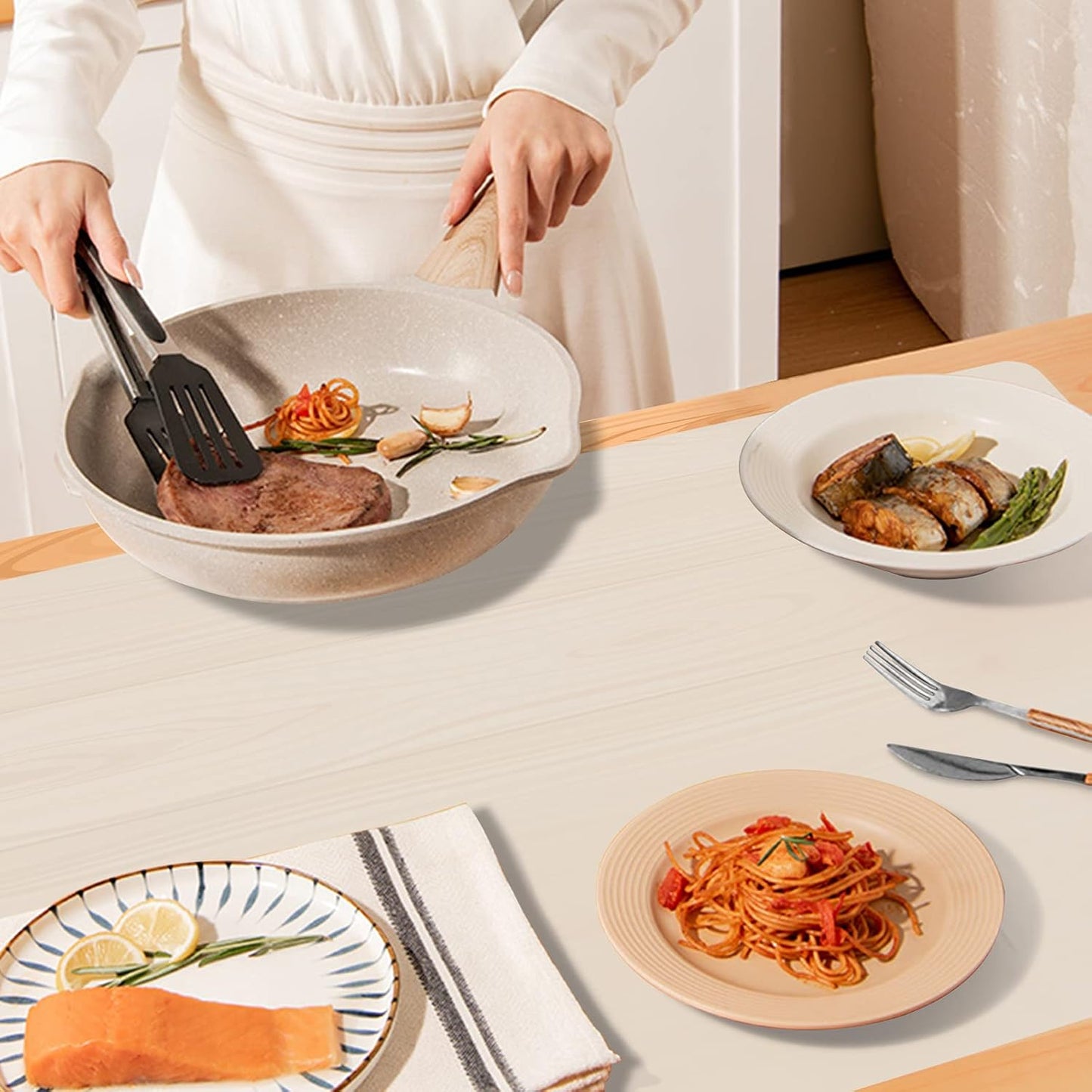 Ewen 27.6x19.5in 2mm Silicone Mats for Kitchen Counter, Thick Large Heat Resistant Non-Stick Silicone Placemat, Nonslip Workbench Mat Countertop Protector for Desk Crafts Air Fryer Pastry Translucent