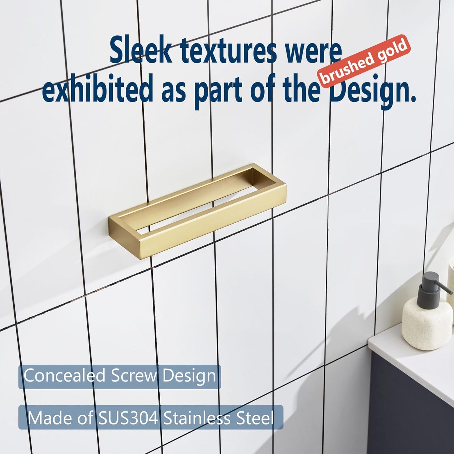 KOKOSIRI Towel Rings Brushed Gold Hand Towel Bars 9-Inch Kitchen Towel Rack Stainless Steel Bathroom Hardware Wall Mounted, 2 Pack B4008BG-L9-P2