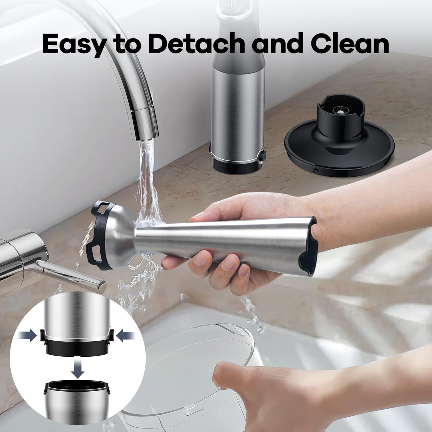 Immersion Blender Handheld 1100W 5 in 1 Corded Stick Hand Blenders for Kitchen with Trigger Speed Control, with Beaker, Chopper, Whisk, Frother, Perfect Emulsifier for Soup, Smoothie, Puree