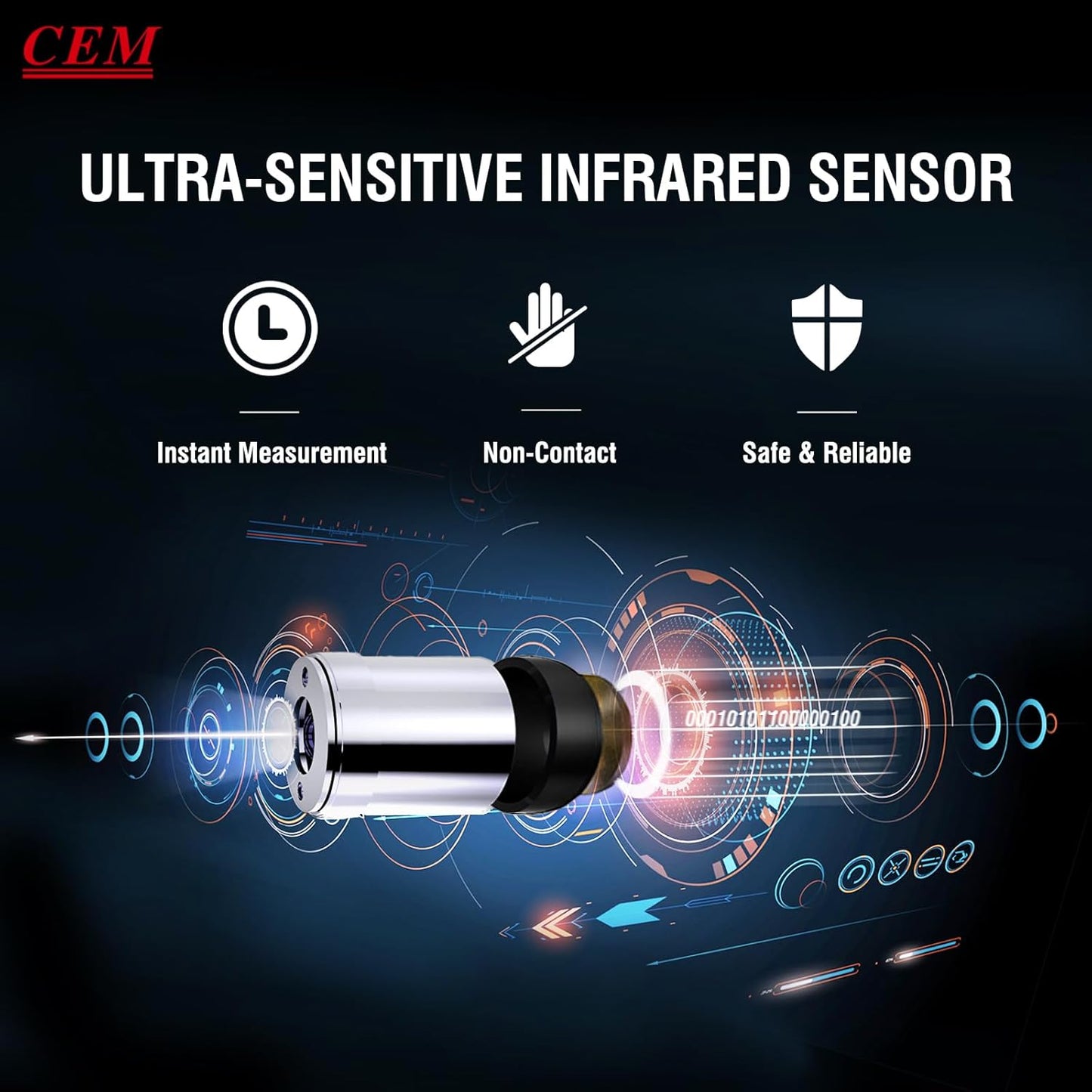 CEM DT-8806 Digital Thermometer for Adults and Kids, No Touch Forehead Thermometer for Baby, 2 in 1 Body Surface Mode Infrared Thermometer with Fever Alarm and Instant Accuracy Readings, Purple