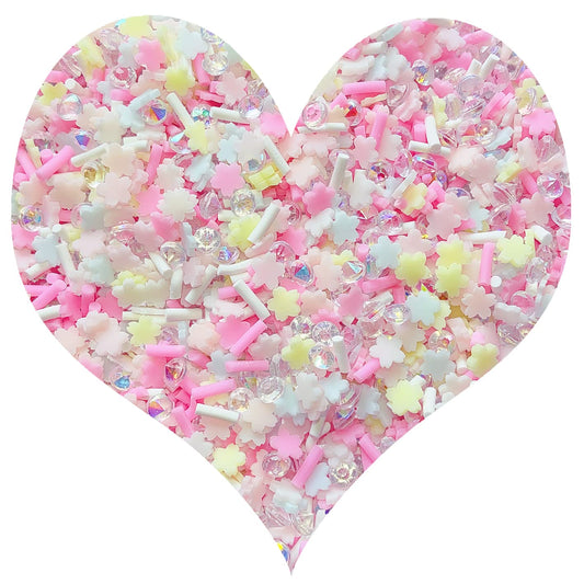 EHOPE Fake Sprinkles Resin Sprinkles Fake Candy Sprinkles Clay Sprinkles Polymer Sprinkles Polymer Clay Slices for Nail Art DIY Crafts Cake Phone Case(40G-Sugar granules+Cherry Blossoms-19)