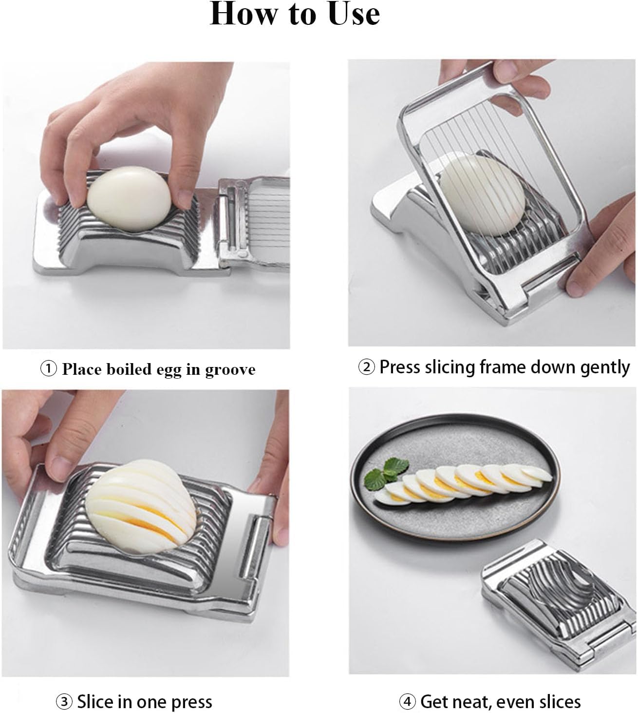 Egg Slicer for Hard Boiled Eggs Egg Cutter Strawberry Slicer Heavy Duty Aluminium Tomato Slicer Stainless Steel Wire Multipurpose Egg Slicer Dicer Fruit slicer for Kitchen and Dining
