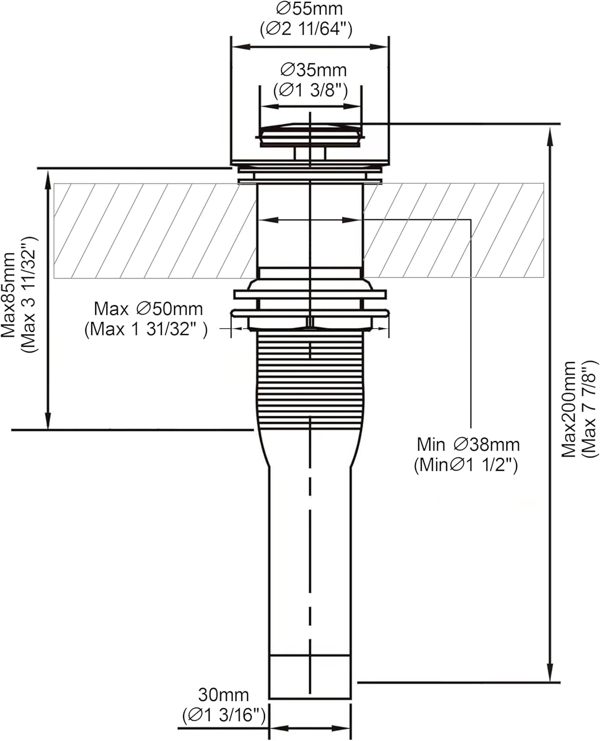 Pop up Sink Drain Stopper for Bathroom Vessel Vanity Sink Art Basin Oil Rubbed Bronze, Small Cap Without Overflow, Metal Pop-up Drain Strainer with Detachable Basket Stopper