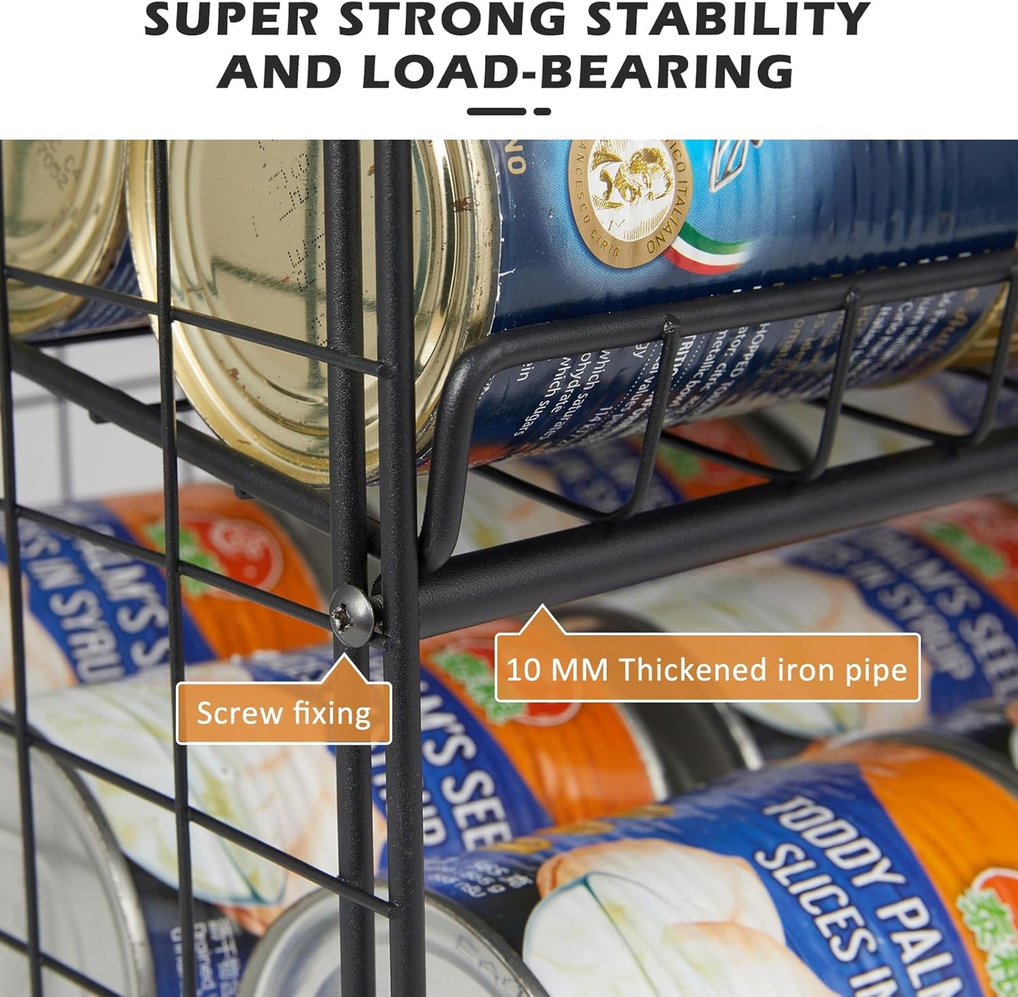 JKsmart 2-Pack Stackable Can Rack Organizer, Can Storage for Kitchen Pantry Cabinet, Can Holders for Food, Multifunctional Can Dispenser for Snacks Soda