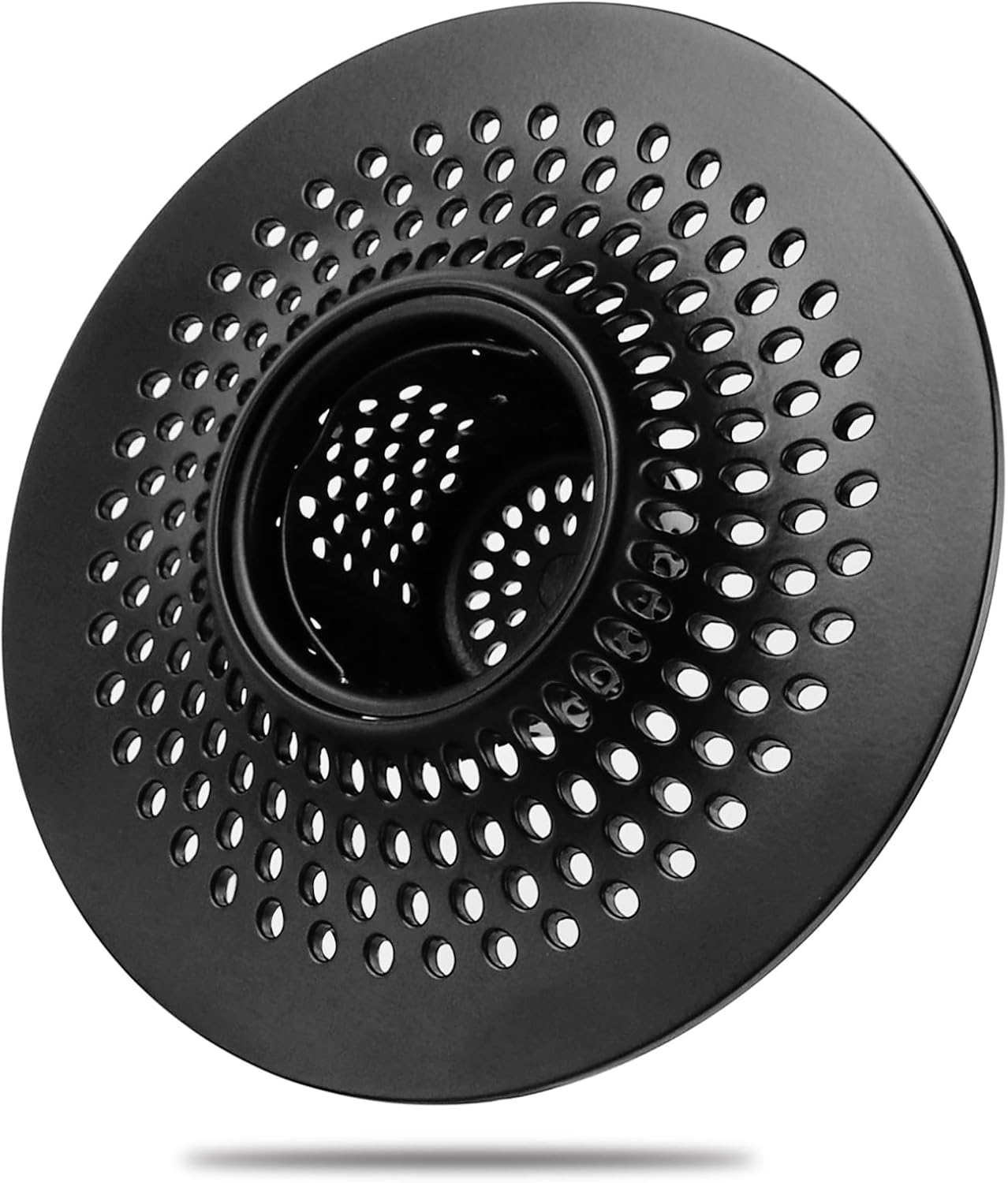 MFTEK Drain Hair Catcher Tub Drain Protector, Stainless Steel Bathtub Shower Drain Hair Stopper Strainer Trap for Shower Bathroom Sink to Catch Hair (Black)