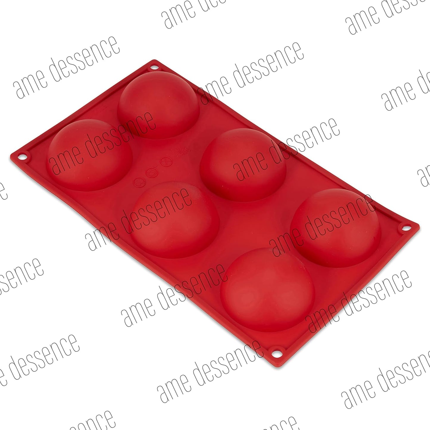 AME D'ESSENCE Hemisphere Shaped Silicone Baking Mold - Non-Stick, Flexible, 6-Cup Capacity (2.7 oz), Reusable and Food-Grade - Perfect for Cakes, Muffins, Mousse, and More!