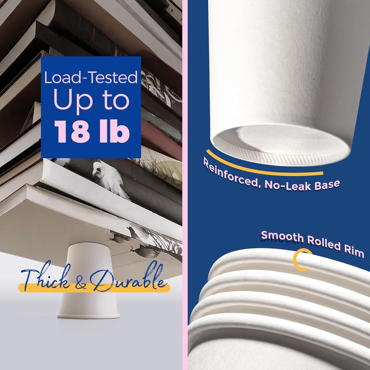 Fit Meal Prep 100 Pack 8 oz Disposable Coffee Cups with Lids, Sleeves, Leak-Proof To Go Coffee Cups with Lids, Durable Paper Cups for Hot Beverage, Home, Office, Party