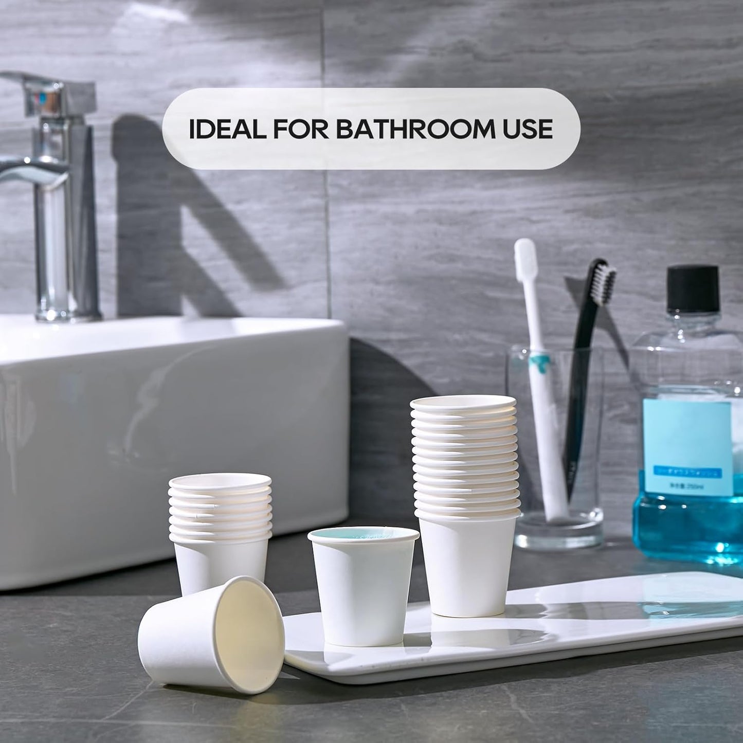 JOLLY PARTY 300 Pack 6 oz Disposable Paper Coffee Cup, Hot/Cold Beverage Drinking Cups for Water, White Paper Hot Coffee Cups