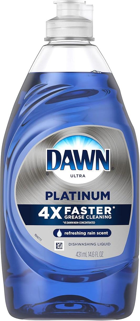 Dawn Platinum Dishwashing Liquid Dish Soap, Refreshing Rain Scent, 14.6 fl oz