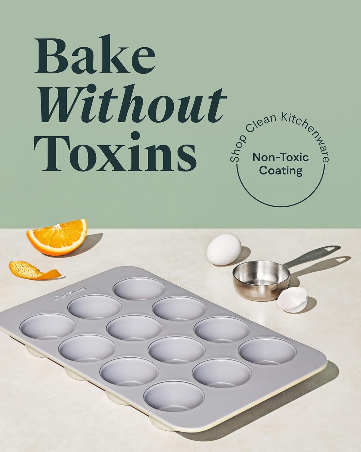 Caraway Non-Stick Ceramic 12-Cup Muffin Pan Duo - Naturally Slick Ceramic Coating - Non-Toxic, PTFE & PFOA Free - Perfect for Cupcakes, Muffins, and More - Navy