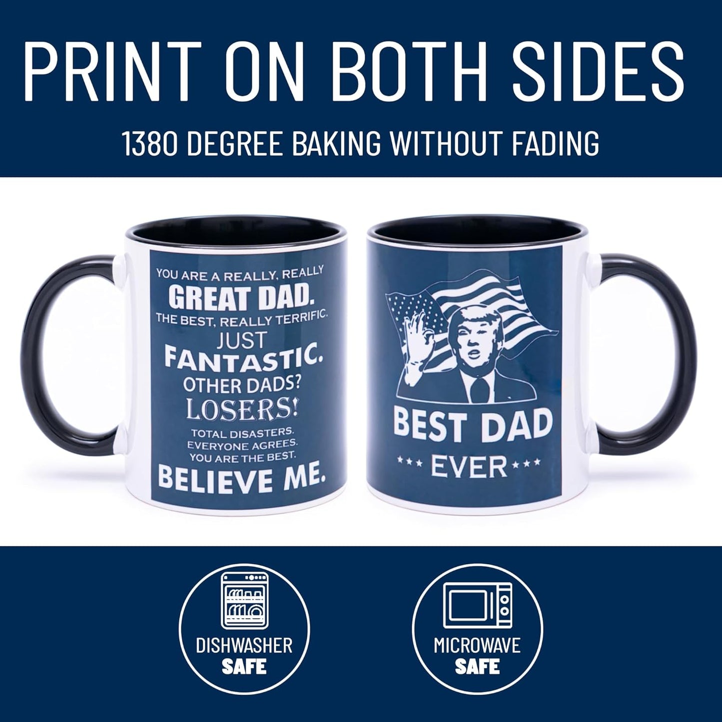 decorluxes Best Dad Ever Mug 11oz Funny Coffee Mug, Gift For Father's Day, Birthday for Dad, Papa, or Daddy from Son, Daughter, or Wife