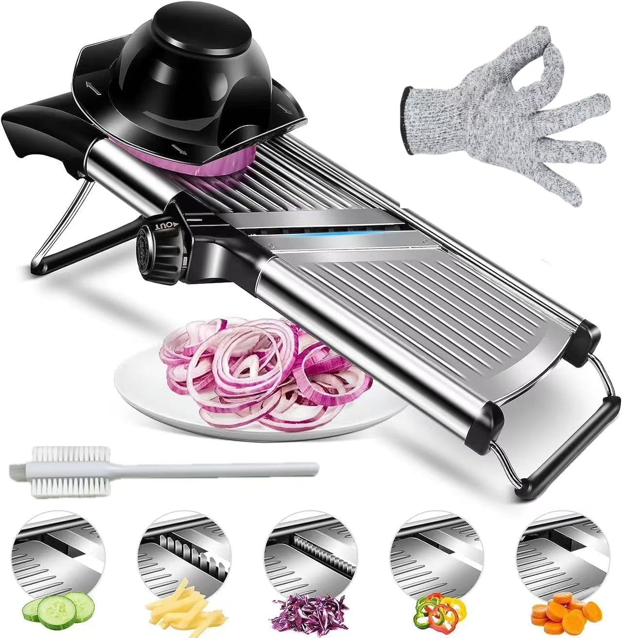 GYH&GXR Mandoline slicer Mandoline food slicer for kitchen Adjustable stainless steel blades Vegetable Chopper Potato Tomato Carrot Vegetable Fruit and Onion Cutter