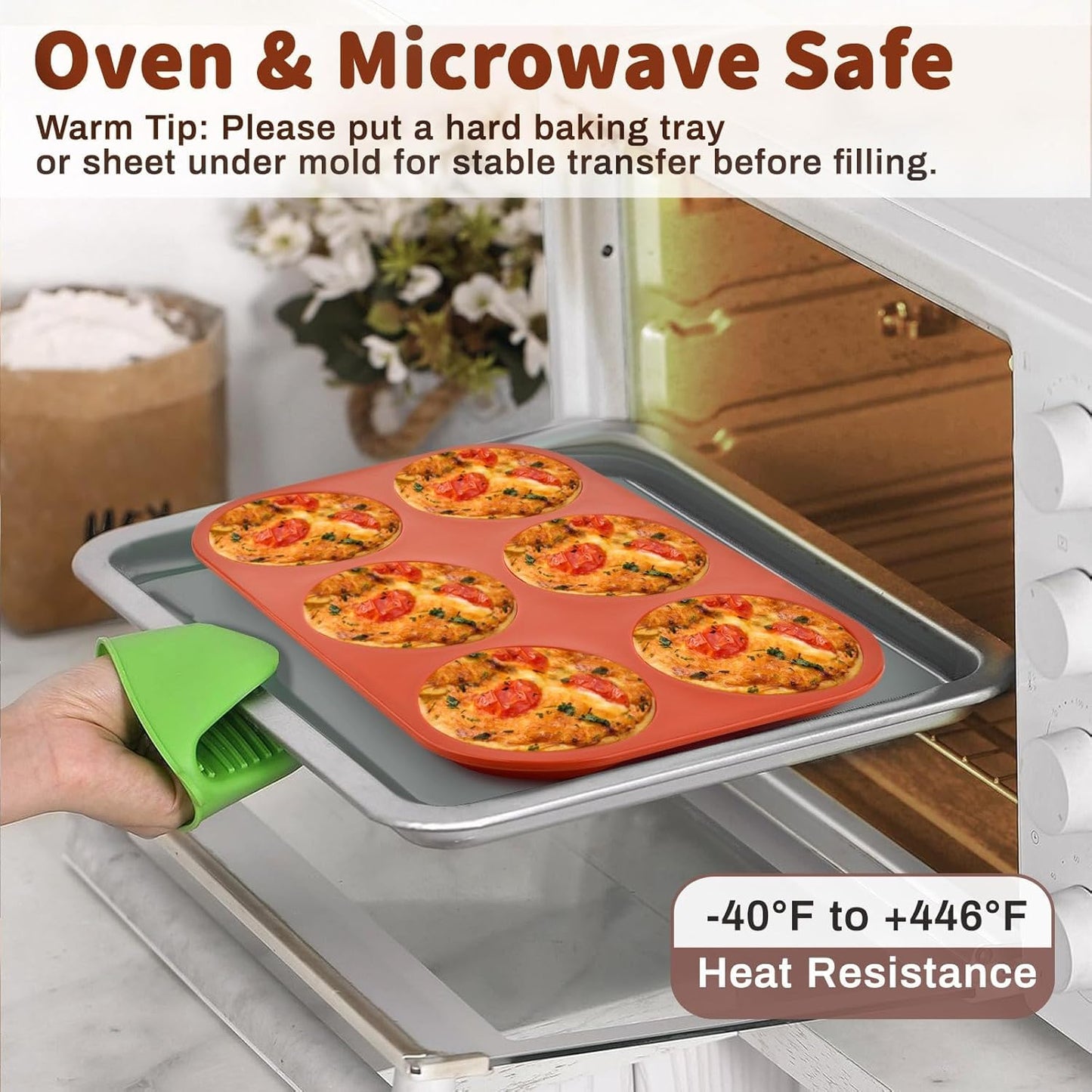 JOERSH 3-PK Silicone Egg Mold Non-Stick 4 Inch Jumbo Size Muffin Top Pan, Large Round Silicone Molds for Baking Hamburger Bun, Egg Bites, Breakfast Sandwiches, Pancakes