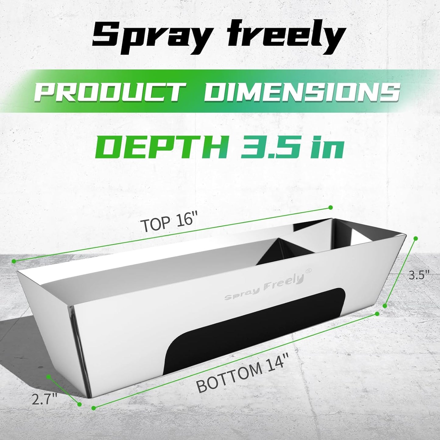 Drywall Mud Pan, Stainless Steel Mud Pan, Sheared Edges for Easy Knife Cleaning, Perfect Size for Larger Drywall Knife, Suitable For Mortar, Mixing Cement, Putty And Paint (14 Inch 2 Pack)