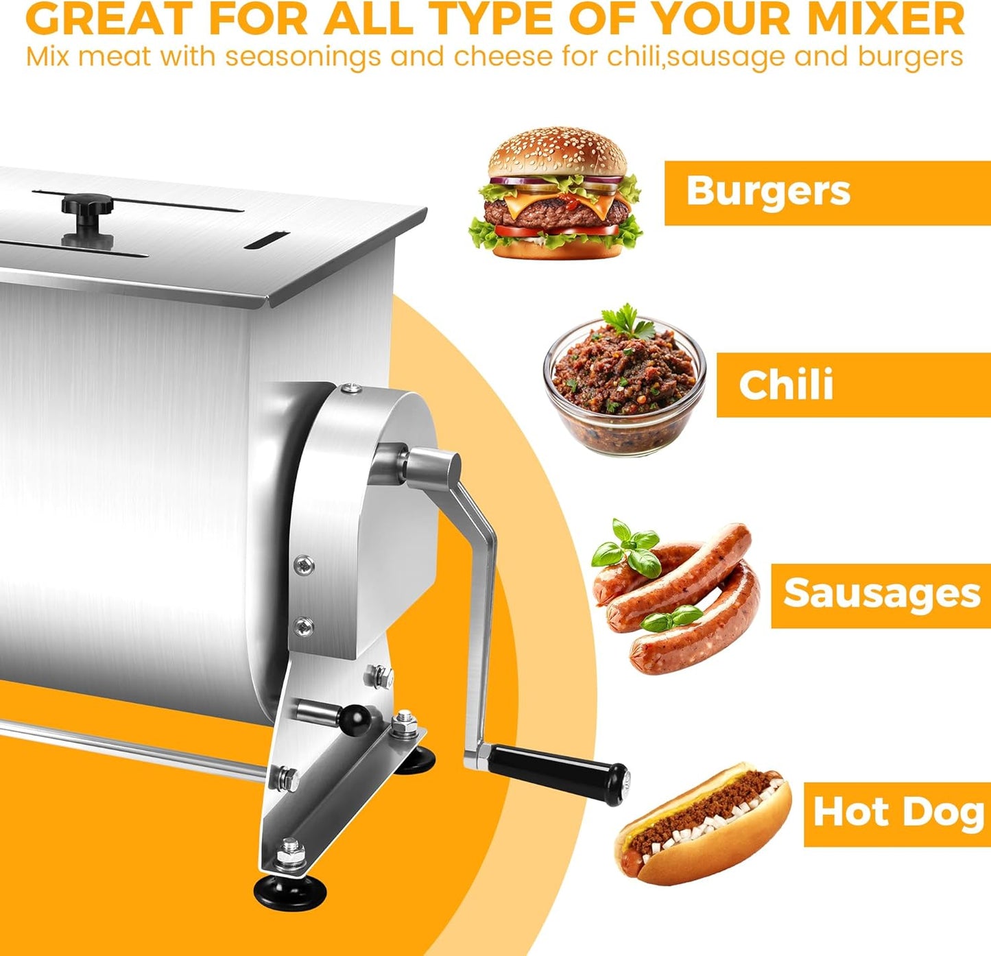 Butcher Series 35 lb / 6 Gallon Manual Tilting Meat Mixer