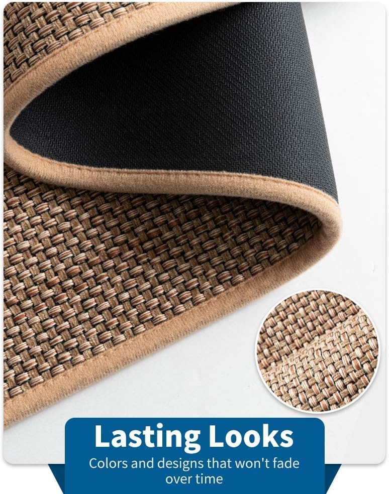 Kitchen Rug Sets and Mats Non Skid Washable, Absorbent Runner Rugs Sets for Kitchen Floor, Front of Sink, Kitchen Mats Set for Floor (Beige,17"x30"+17"x47")