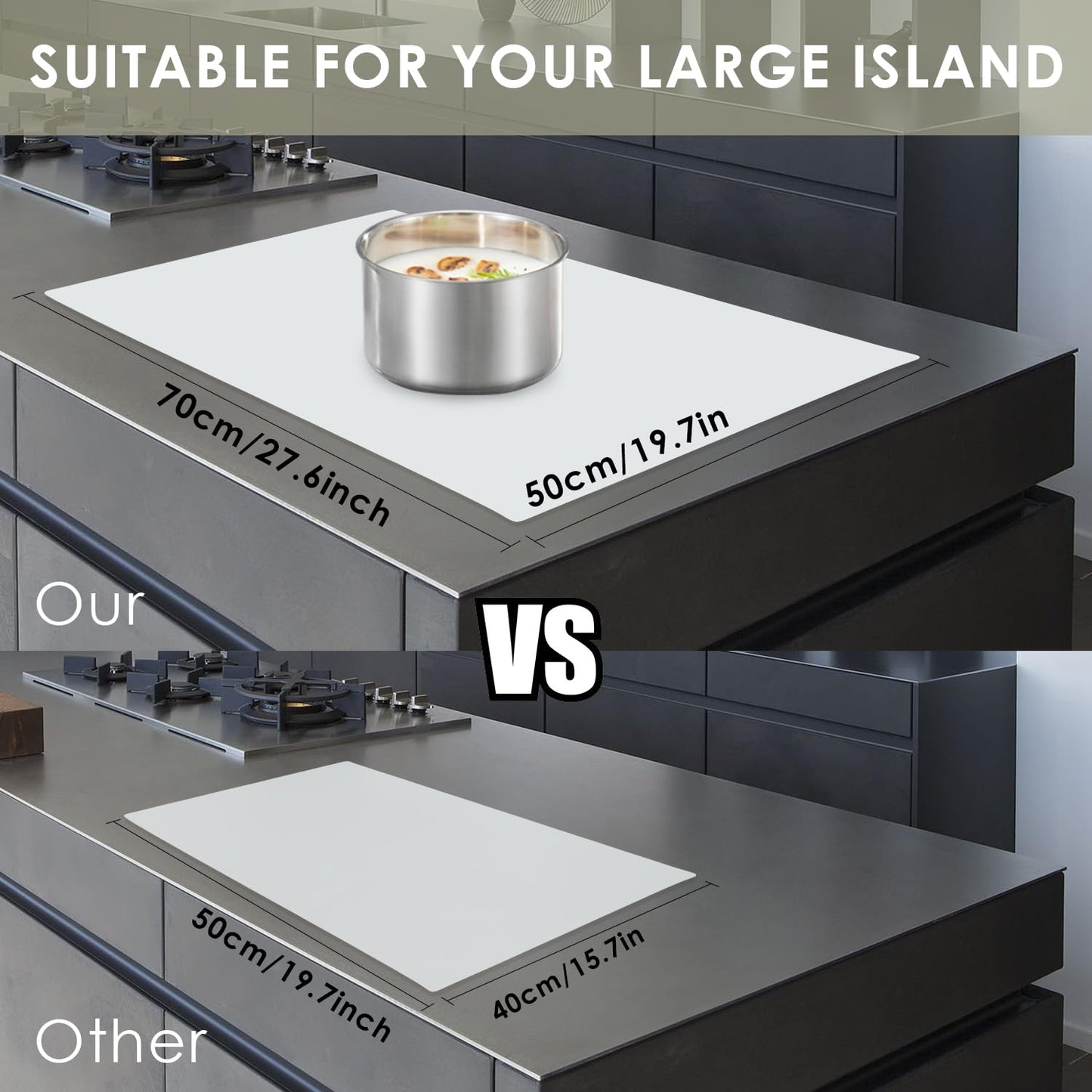 Extra Large silicone Mats, Food-Grade Kids Silicone Placemats Silicone Mats for Kitchen Counter Heat Resistant Mat Dab Mat, Non Stick Silicone Mat for Craft Pastry Baking, 27.6'' x 19.7'', Clear 1Pack