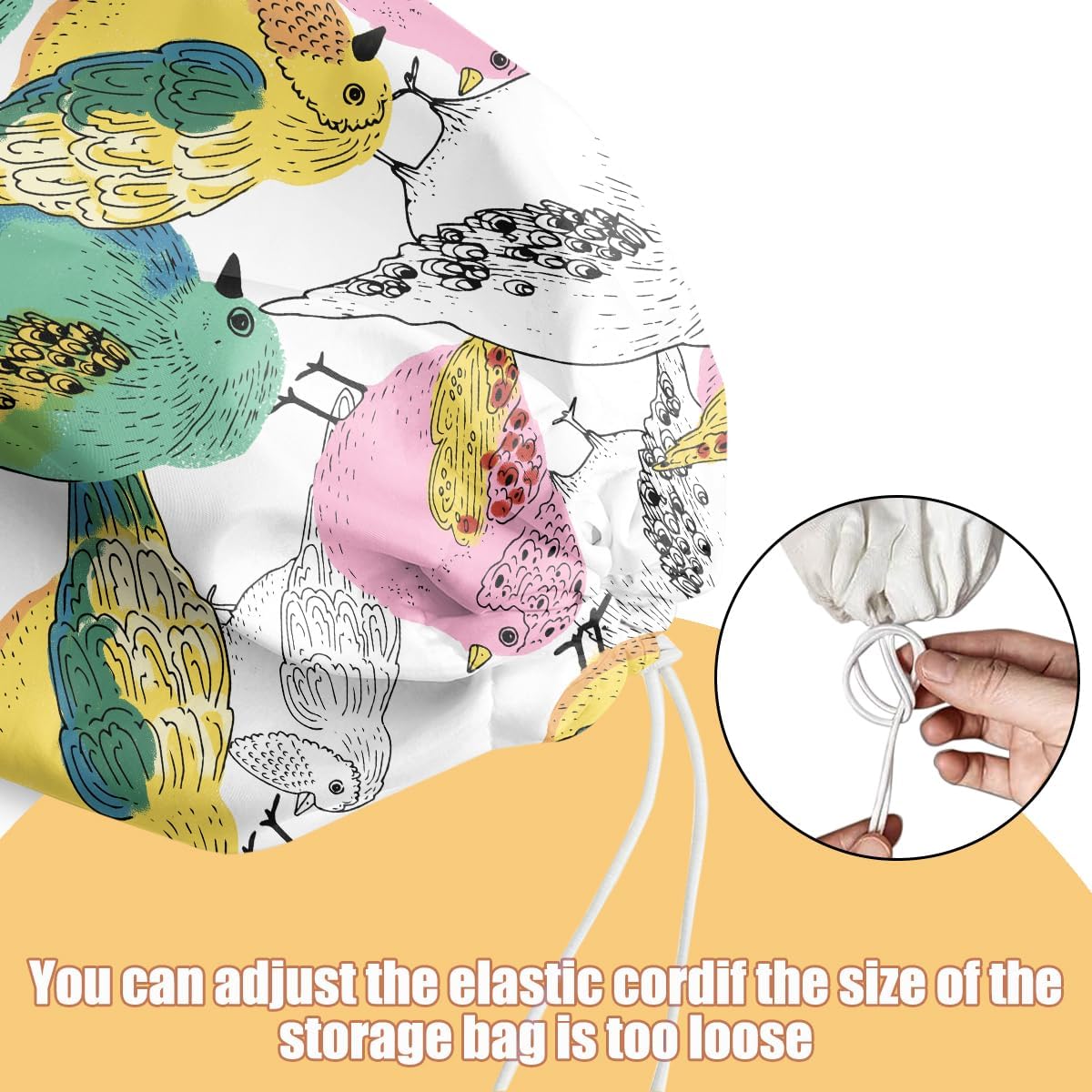 Bird Plastic Bag Holder, Wall Mount Grocery Bag Holder, Plastic Storage bag, Pull Rope Free Adjustment, Plastic Bag Holders for Grocery Bags, Plastic Bag Dispenser for Home Kitchen