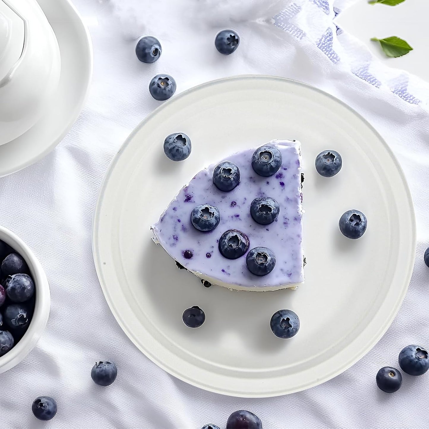 Compostable Paper Plates 9 Inch - 100% Biodegradable, Heavy Duty Eco-Friendly Disposable Plates for Camping，Parties, Weddings, BBQ (150 Pack) (9" White Plates)