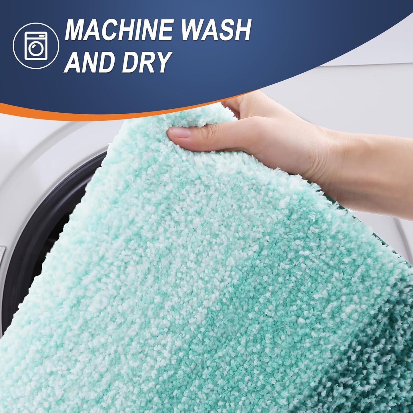 OLANLY Bathroom Runner Rugs 47x20, Extra Soft Absorbent Microfiber Bath Rugs, Rubber Backing, Quick Dry, Washable Bath Mats for Bathroom Floor, Tub and Shower, Home Decor Accessories, Blackish Green