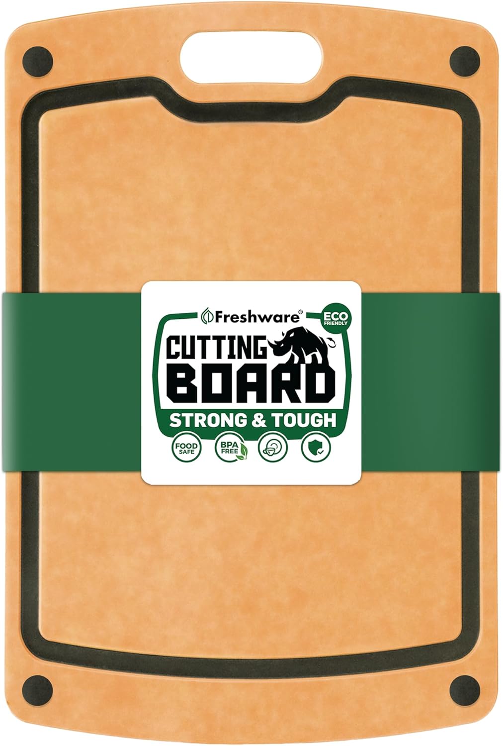 Cutting Board for Kitchen, Wood Cutting Board with Juice Grooves, Dishwasher Safe, Non-Porous, BPA Free, Medium Cutting Board, 14.6 x 11-inch, Natural Slate