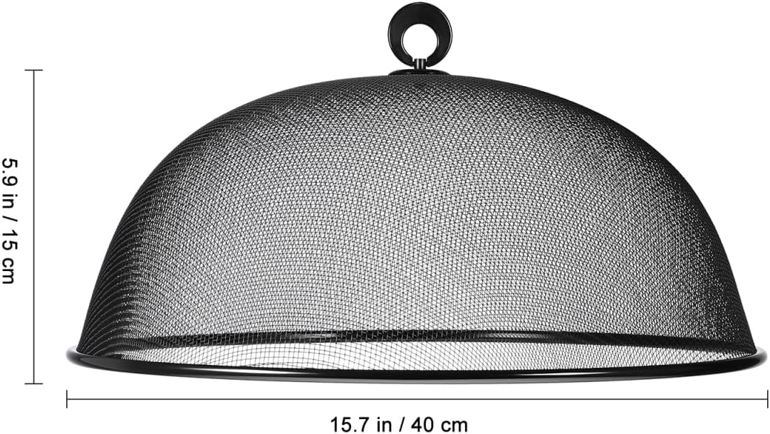 HEMOTON Mesh Food Cover Stainless Steel Mesh Dome Food Cover Protector, Round Mesh Screen Food Tent for Kitchen, Outdoor, Picnic, Reusable, Large,15.7-Inch